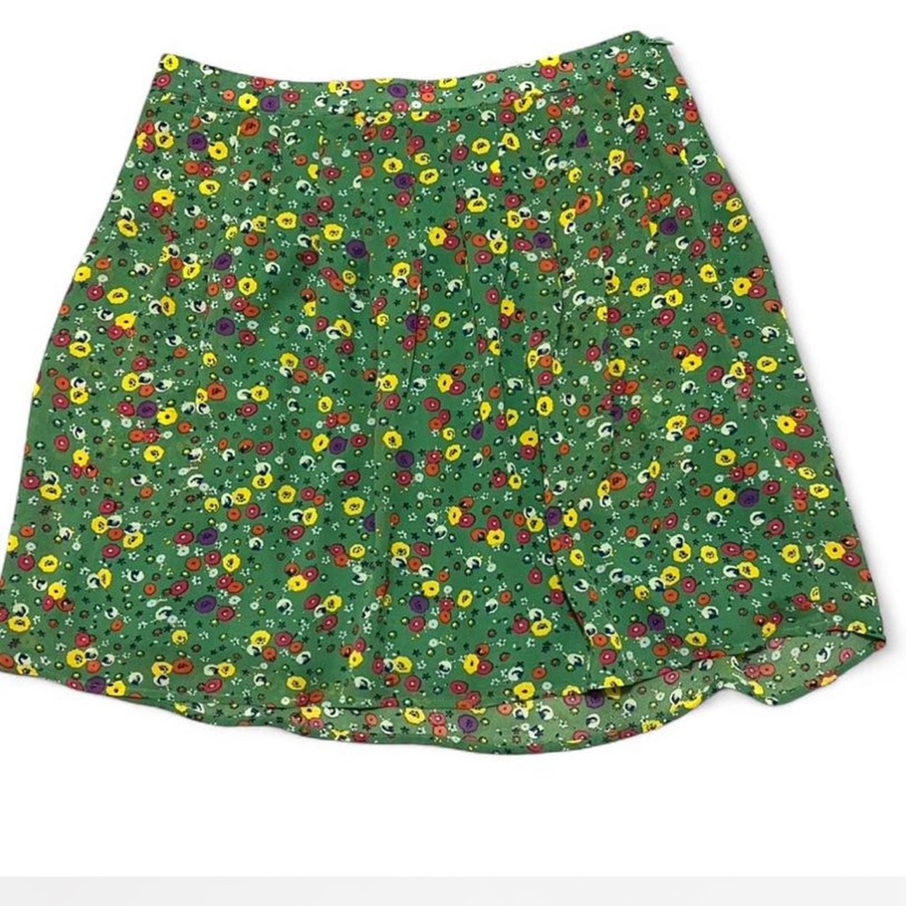 TULLE Green Skirt with Floral Accents